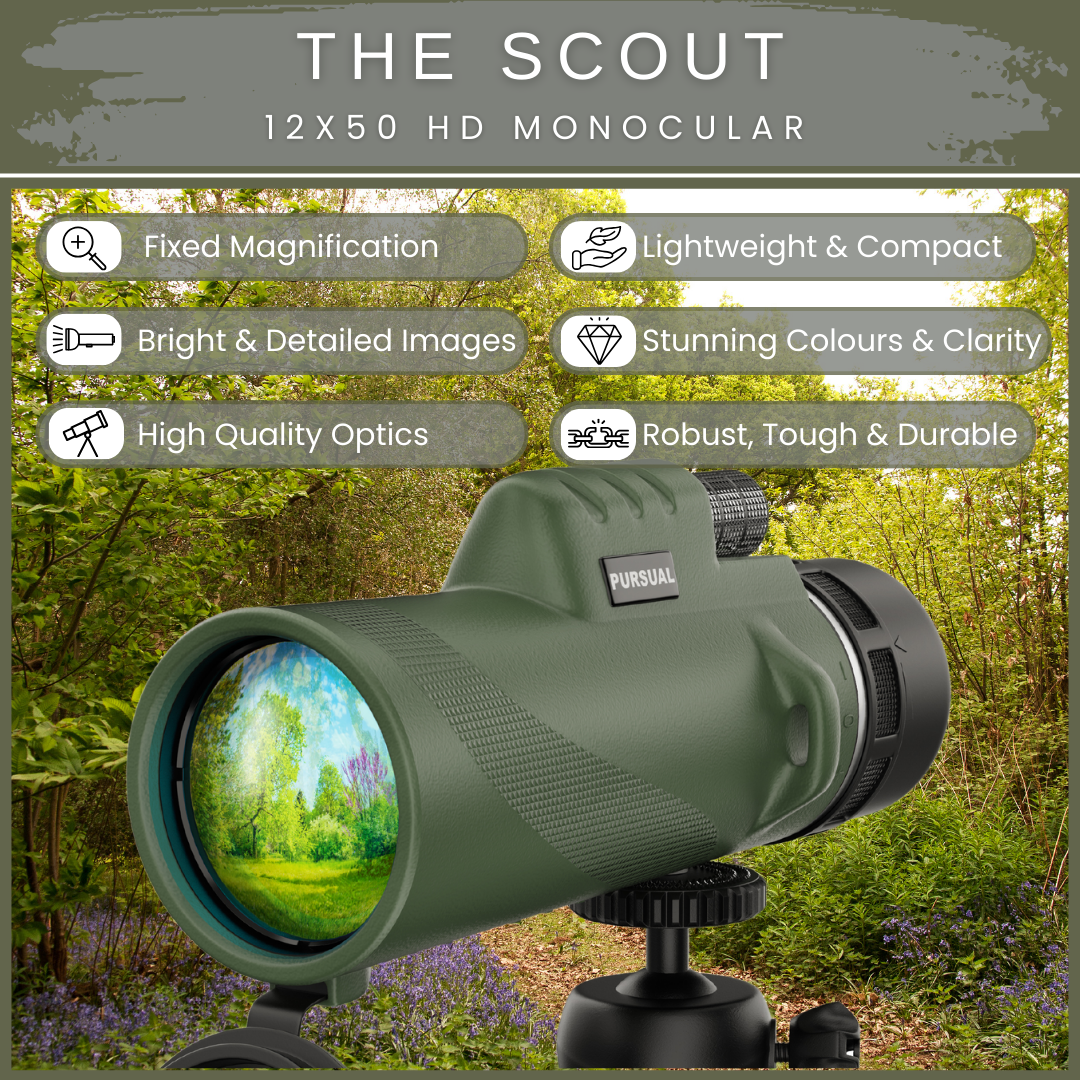 SCOUT 12x50 HD Fixed Monocular Telescope