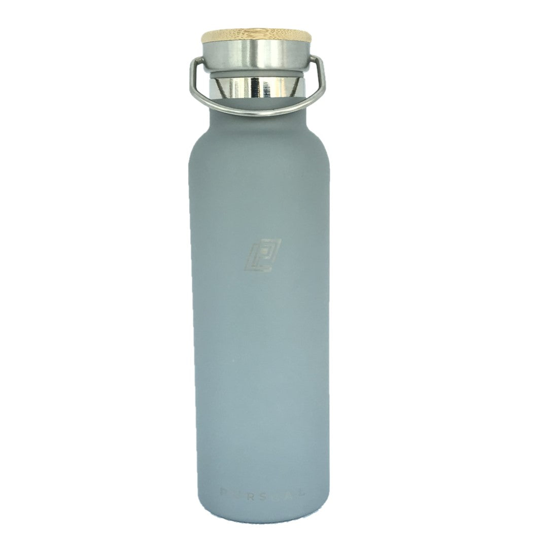 Pursual insulated stainless steel water bottle in cool grey