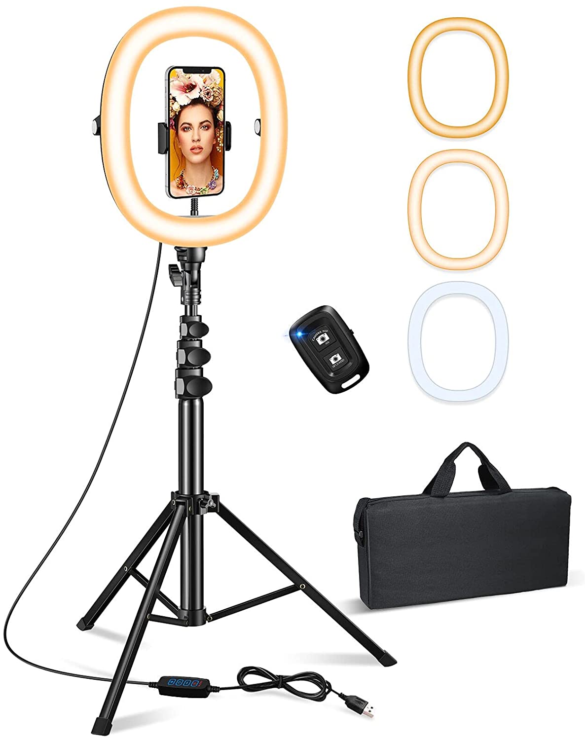 Selfie Ring Light with Foldable Tripod Stand & Phone Holder